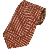 Corbata 100% seda estampada , firma "PAOLO FERRARA,Italy",tonos rojos